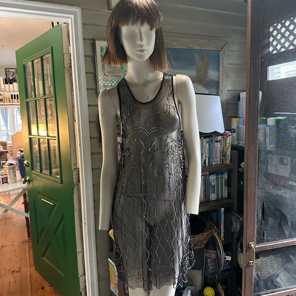 Free People Black Sheer Beaded Tunic  Top dress - Picture 2 of 4